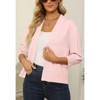 Women's 3/4 Sleeve Open Front Cropped Cardigan Sweater Elegant Shrugs for Women - 2 of 4