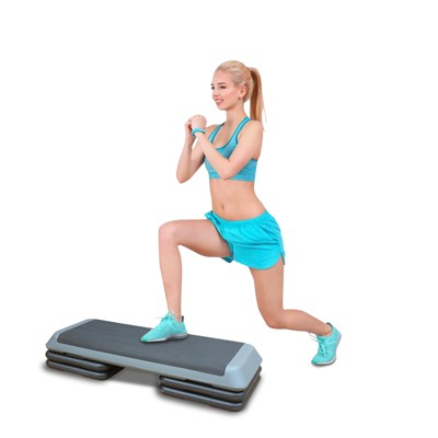 Dexmalle Adjustable Aerobic Step Workout Step with 4 Risers Fitness