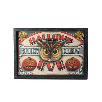Raz Imports 16" Halloween Rectangular “Hallows' Eve” Framed Wall Art - Black/Red