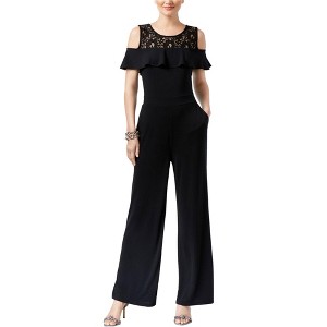I.N.C International Concepts Womens Cold-Shoulder Jumpsuit, Black, Large - 1 of 1
