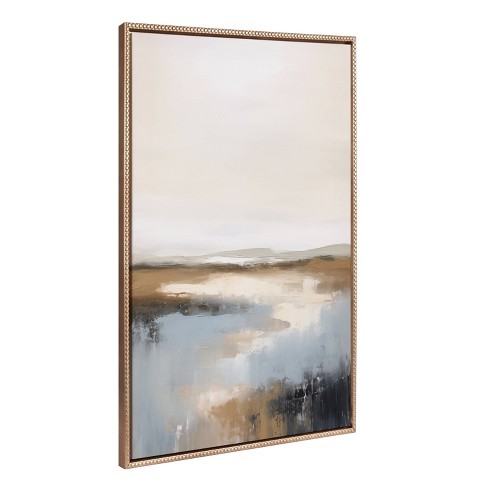 Kate & Laurel All Things Decor 31.5"x41.5" Sylvie Beaded Idyllic Retreat Framed Canvas by Amy Lighthall Gold - image 1 of 4