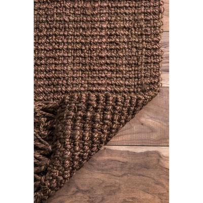 Handmade Chocolate Brown Jute 5' x 7'6" Area Rug