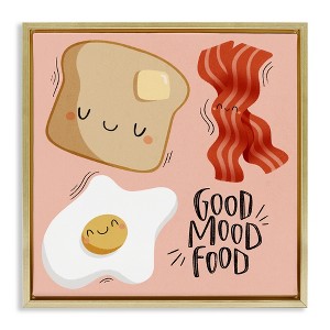 Stupell Industries Good Mood Food Breakfast Black Framed Floater Canvas Wall Art - 1 of 4