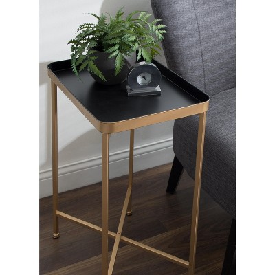 Celia Magnetic-Top Black Metal Foldable Accent Table
