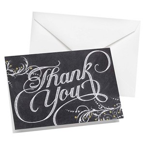 50ct Chalkboard Thank You Card Pack: Hortense B. Hewitt, Wedding Stationery, Classic Patterns, Includes Envelopes, Matte Finish - 1 of 1