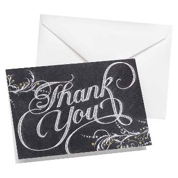 50ct Chalkboard Thank You Card Pack