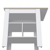 NicBex Mobile Kitchen Island Cart Morden Kitchen Carts with Storage with Storage Compartment for Kitchen, White - 3 of 4