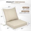 Aoodor Outdoor Deep Seat Cushion Set, Waterproof Patio Furniture Cushions with Adjustable Straps & Removable Cover, Set of 2 - 4 of 4