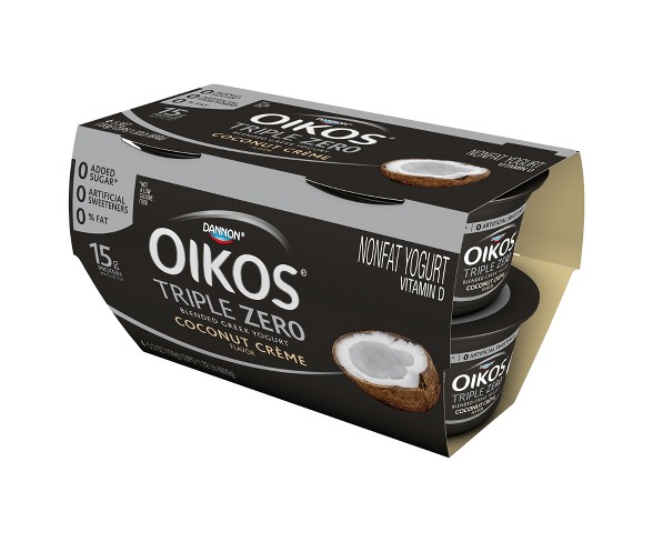 Dannon Oikos Triple Zero Coconut Cr&#232;me Blended Greek Yogurt - 5.3oz/4ct