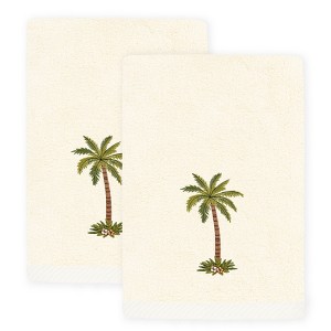 Linum Home Textiles 100% Turkish Cotton PALMERA Embellished Towel Set - 1 of 4