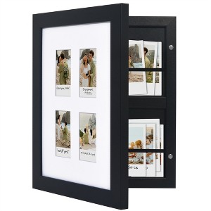 Americanflat 9x11 Picture Frame with Storage - Fits Four 2x3 Instant-Print Photos - Storage Frame Holds up to 100 Photos - Black - 1 of 4