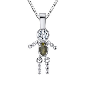 Little Girl or Boy Baby Birthstone Pendant Necklace for Mom or Grandma Ginger Lyne Collection - 1 of 4