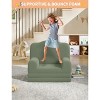 Kids Couch, 2-in-1 Comfy Toddler Couch Fold Out, Convertible Sofa to Lounger Foam Kids Chair, Crown Design Children's Reading Chair - 4 of 4