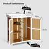 Potting Bench, Outdoor Garden Work Bench with Metal Top - Waterproof Storage Cabinet for Backyard, Patio, Wood Color - 2 of 4