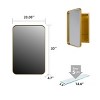 SEVOBAL Bathroom Storage Cabinet Recessed Metal Framed Medicine Cabinet with Mirror and Adjustable Shelves, Gold, 20.08"*4.7"*30" - 3 of 4