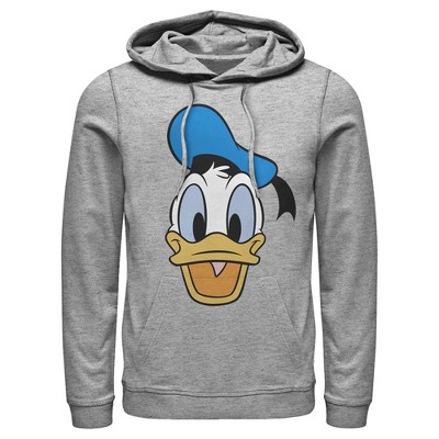 Men's Mickey & Friends Large Donald Duck Pull Over Hoodie - Athletic  Heather - 2X Large