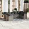 vidaXL Garden Sofa Set Grey PE Rattan, Powder-Coated Steel, Polyester, Foam - 2 of 4
