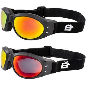 2 Pairs of Birdz Eyewear Eagle Safety Motorcycle Goggles with Flash Mirror, Red Mirror Lenses - 1 of 4