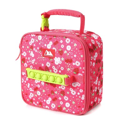 Arctic Zone 2-Way Classic Molded Carry Lunch Bag with Silicone Sensory Pop Handle, Ice Pack and Sandwich Container