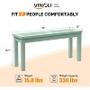 VINGLI Outdoor Wooden Bench, 40” Porch Bench Outdoor Backless Garden Bench, Small Outdoor Bench for Deck Patio Entryway (Mint Green,) - 3 of 4