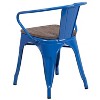 Emma and Oliver Metal Chair with Wood Seat and Arms - 3 of 4
