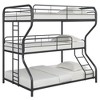 Full Over Twin Over Full Metal Bunk Bed with Ladder and Guardrails - 3 of 4