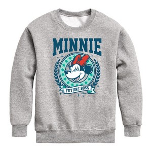 Boys' - Disney - Minnie Preppy Future Boss Graphic Long Sleeve Fleece Sweatshirt - 1 of 4