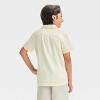 Boys' Short Sleeve Textured Button-Down Shirt - Cat & Jack™ Yellow - 2 of 3