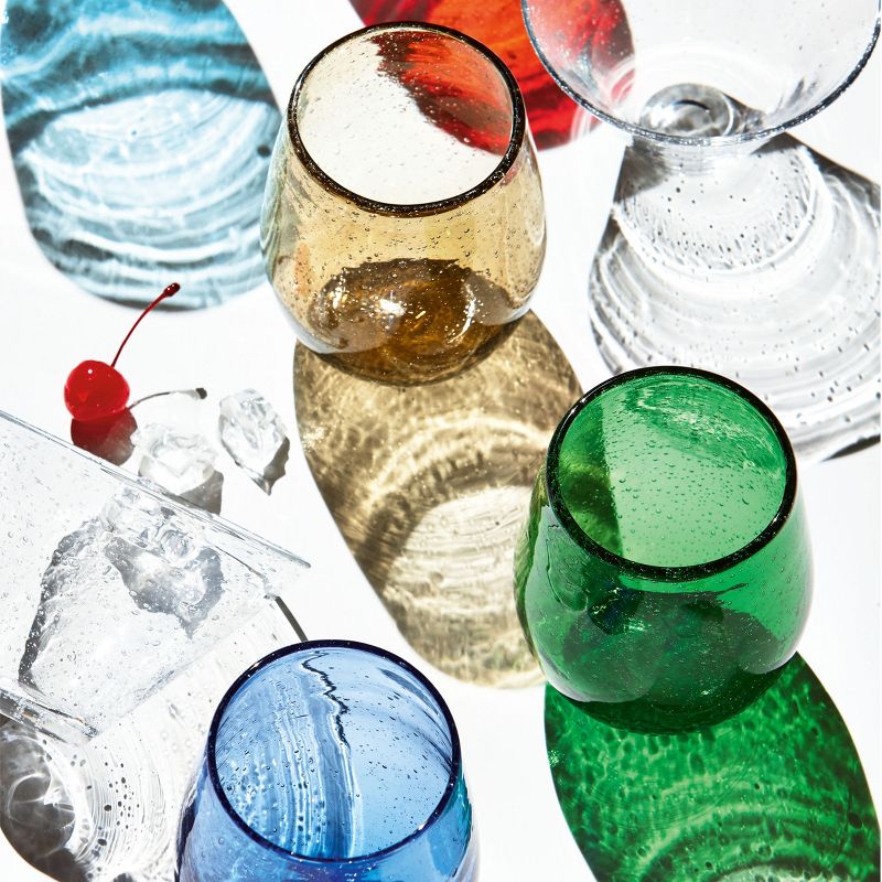 tagltd Bubble Clear Glass Stemless Glass Martini, 9.0 oz, Dishwasher Safe, 3 of 5