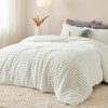 Bedsure Fluffy Comforter Set King - Cream White, 3 Pieces Plush Fuzzy Bed Set, 1 Shaggy Comforter with 2 Pillowcases - 2 of 4