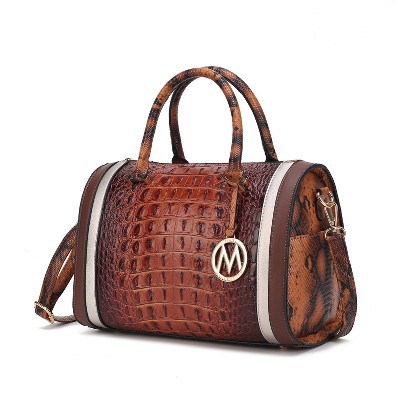 MKF Collection Eleanor Faux Crocodile-Embossed Vegan Leather Women’s Satchel by Mia K