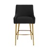 TOV Furniture Beatrix 25.6" Transitional Velvet Counter Stool in Pleated Black - 3 of 4