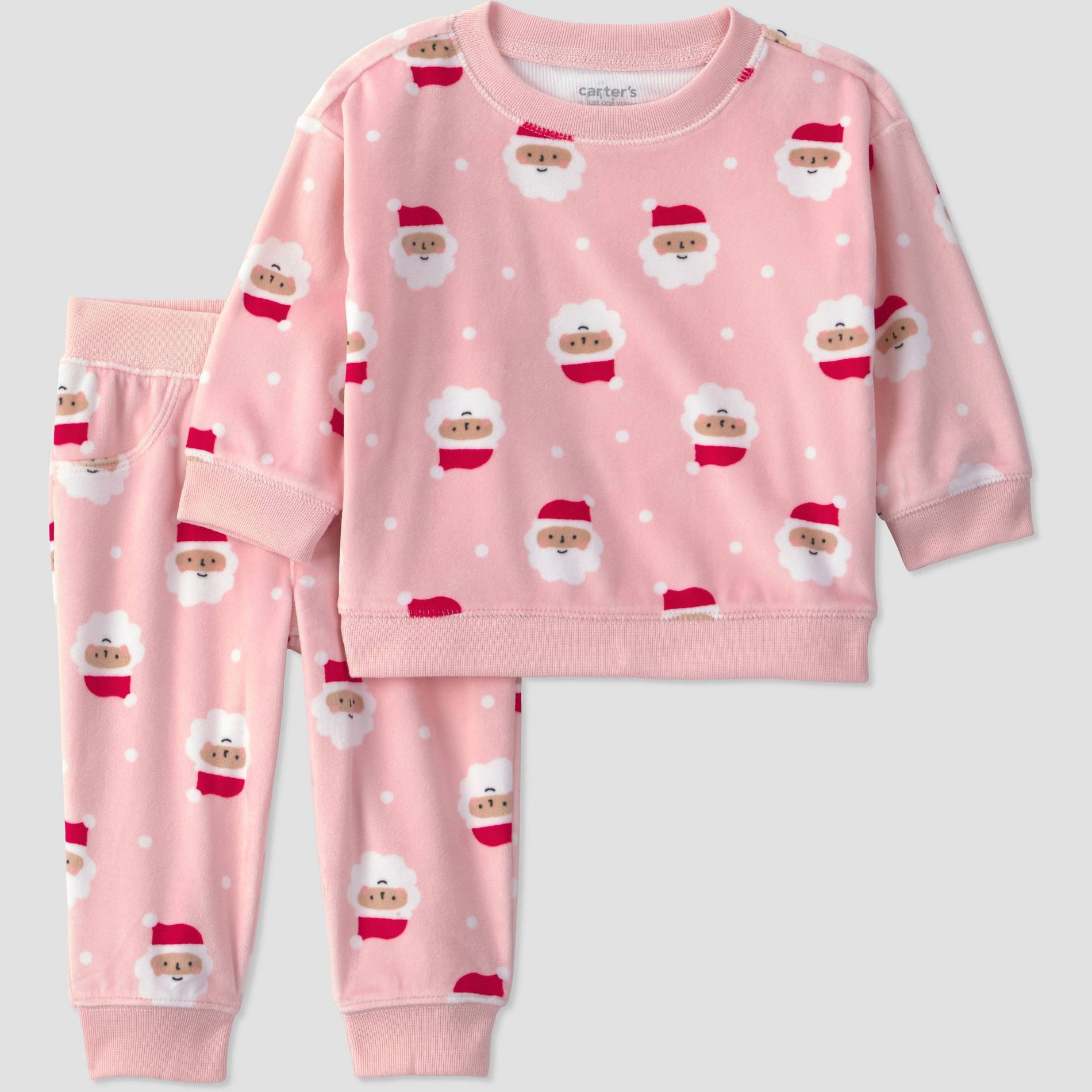 Carter's Just One You® Baby Girls' Christmas 2pc Santa Top and Pants Set - Pink