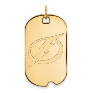 Black Bow Jewelry 14k Yellow Gold Tampa Bay Lightning NHL Large Pendant - 1 of 3