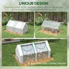 NicBex 6' x 3' x 3' Galvanized Raised Garden Bed with Mini PVC Greenhouse Cover Garden Sheds with Roll-Up Windows for Flowers, Fruits, Clear - 2 of 4