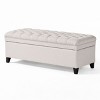 CAVINAS 50" Storage Ottoman, Modern Upholstered Shoe Bench with Button Tufted Cushion for Living Room, Bedroom, Entryway - 3 of 4