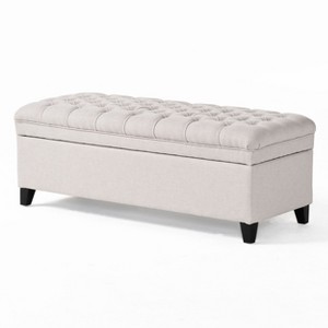 NicBex Modern 50" Storage Bench Wood Accent Stools with Button Tufted Top for Bedroom and Entryway - 1 of 4