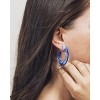 SHINE by Sterling Forever 1.75" Lucite Hoop Earrings Cobalt - 2 of 3