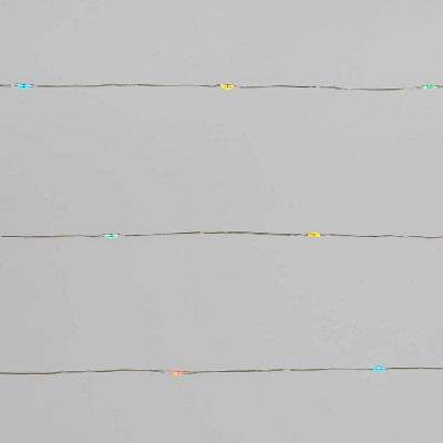 Photo 1 of 30ct LED Battery Operated Dewdrop String Lights Multicolored Silver Wire - Wondershop