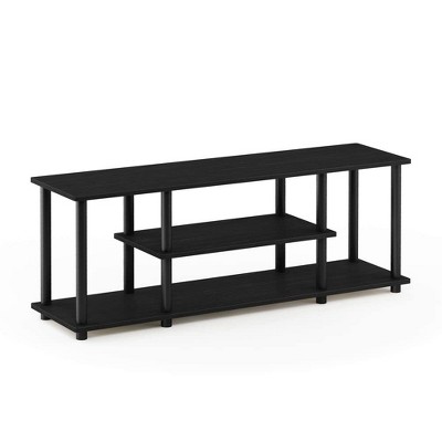 Walnut Rectangular 3-Tier Corner TV Stand with Shelves
