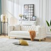 Chesterfield Velvet Sofa, 3+2 Seater Deep Seat with Button Nailhead and Square Arm for Living Room, Bedroom, Office - 3 of 4