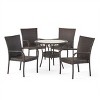 GDFStudio Danielle 5 Piece Outdoor Wicker Dining Set with Glass Tabletop - 2 of 4