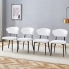 Modern Upholstered Dining Chairs Set of 4, Ergonomic Curved Back Kitchen Chairs with Metal Legs for Dining Room or Breakfast Area-Tanpinhause - 2 of 4