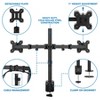 Mount-It! Dual Monitor Mount | Double Monitor Desk Stand | Two Full Motion Adjustable Arms Fit 2 Computer Screens 17 - 32 in. | C-Clamp & Grommet Base - 4 of 4