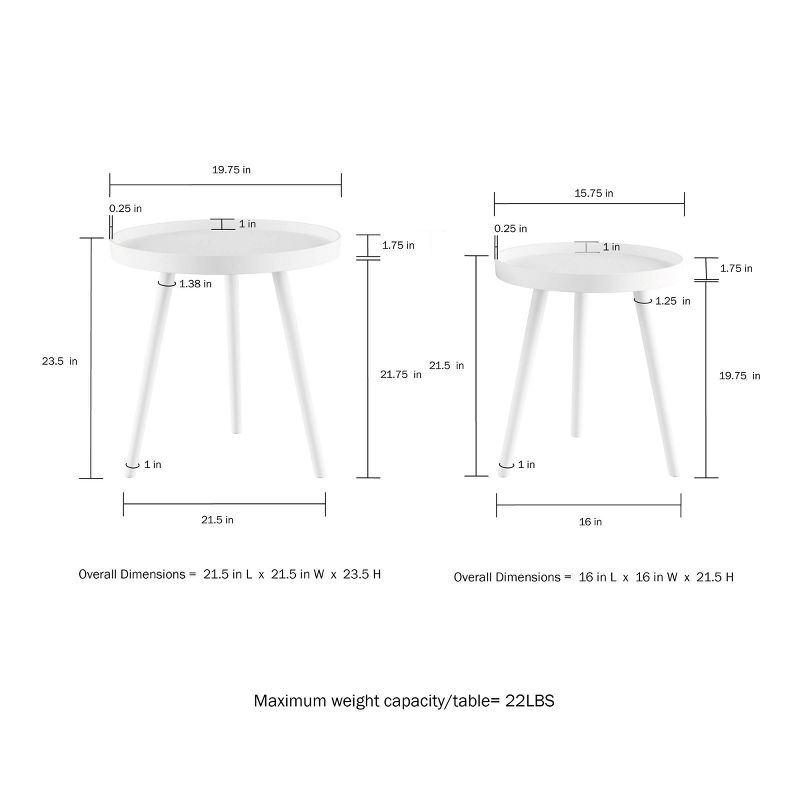 Nesting End Tables with Tray Top - Lavish Home , 3 of 8