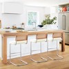 Bekrvio Bar Stools Set of 2/3/4, 26”/30" Barstool with Rattan Back, Velvet-Upholstered & Chrome Frame,Mid Century Modern Kitchen Stool for Island - 3 of 4