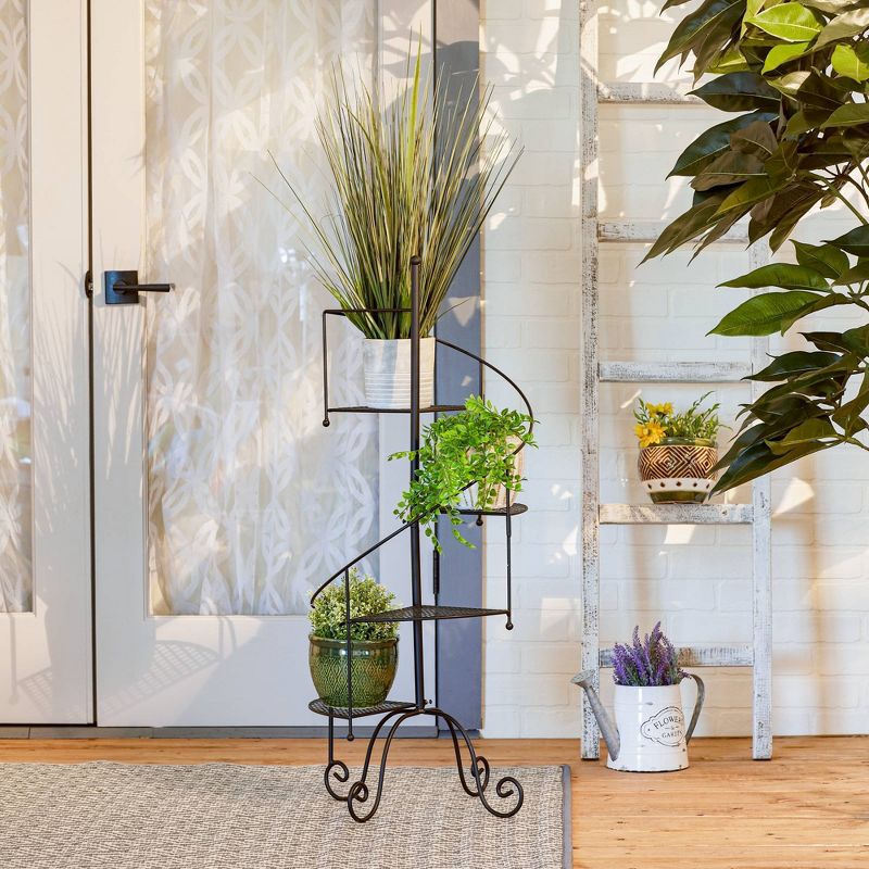 Zings & Thingz Iron Spiral Showcase Indoor Outdoor Plant Stand, 4 of 7