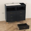 Changing Table Dresser, Baby Nursery Dresser with 6 Drawers, Baby Diaper Changing Station with 2 Shelves - 3 of 4