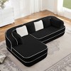 106" Teddy Velvet L-Shaped Sectional Sofa with Chaise, Boneless 32D High-Density Foam, Fluffy Comfy Couch with Curved Armrests, No Assembly - 2 of 4