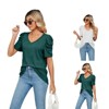 Clearlove Womens Summer Shirt V Neck Puff Sleeve Tops Summer Spring Casual Tshirts - 4 of 4